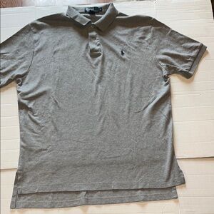 Polo Ralph Lauren-L-Gray-Classic,short sleeve, split hem,embroidered, Polo Shirt